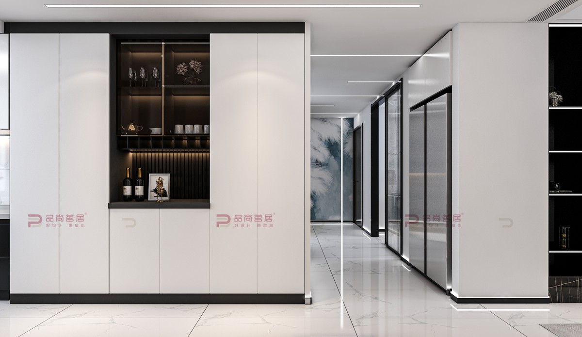 大连佳兆业现代黑白黑暗风格老房翻新案例